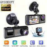 Gyioeupt Dual Dash Cam 1080P Front And Rear With 5.08CM Ips Screen Infrared Night Vision Loop Recording 30FPS Suction Mount Push