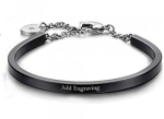 CBA102068 - Personalized Black Bangle Stainless Steel.