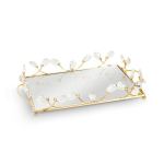Golden Rectangular Serving Tray Set Of 2