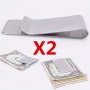 1PC/2PCS Money Clip For Cash And Credit Cards Money Holder Clip For Men Minimalist Money Clips Credit Card Holder Wallet Stainless Steel Money Clip