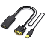 Vga Male To HDMI Female Adapter + Usb-a Male Audio With Gold-plated Connectors And Support Resolution Up To 1080P@60HZ - Black C
