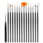 15PCS Fine Detail Paint Brush Set - Miniature Paint Brush For Detailing & Art Painting - Acrylic Watercolor Oil Models Airplane