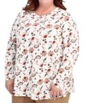 Ladies Long Sleeve Printed Tunic - 60 Wht burg