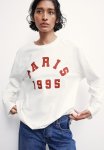 Long-sleeved Jersey Top - White Paris