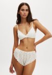 Cotton On Broderie Triangle Padded Bralette - French Vanilla