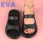 Women's Eva Pillow Slides Solid Color Soft Indoor Bathroom Shoes Casual Summer Beach Slides