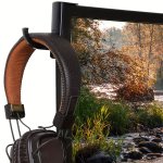 1PCS Black Headphone Hanger Hook Auxiliary Mount For Computer Desk And Bedstand - Durable Material Adhesive Wall Compatible Hold