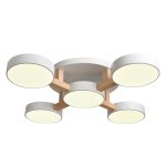 Skyline 5 Light Wood & Metal LED Ceiling Light
