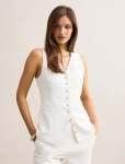 Ayla Contrast Waistcoat - 16 Porcelain
