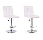 Smte High Back Bar Stools Set Of 2 White Colour With Keychain