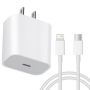 20W Pd Fast Charger With 1M Cable Compatible With Iphone 16-11 Pro Max/mini