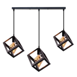 3-LIGHTS Linear Cluster Black Geometric Cube Pendant Lamp-mrul
