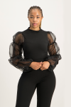 Emelia Organza Sleeve Detail Top - M