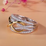 1PC Retro Two Tone Inlaid Cubic Zirconia Ring Elegant Number 8 Ring Fashion Wedding Ring Fine Jewelry For Men Best Gift For Love