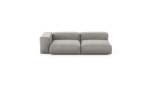Two Module Chaise Sofa - Velvet - Light Grey - 241CM X 115CM