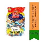 Salt & Vinegar Roasted Corn Snacks 20 X 50G - Tangy Crunchy Corn Snack For Everyday Munching Roasted Texture & Value