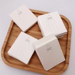 50PCS White Jewelry Display Cards With Bow Illustration - Paper Tag Card For Hairpin Rubber Bands Accessories Packaging - Cord N