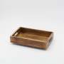 Terra Mango Wood Square Tray With Handles - Small 30 X 20 X 5.5CM