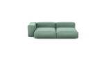 Two Module Chaise Sofa - Velvet - Mint - 241CM X 136CM
