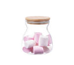 Glass Belly Canister Bamboo Lid 600ML