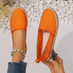 Women's Casual Slip-on Espadrilles Breathable Flats With Soft Sole Comfy Summer Shoes For Daily Wear