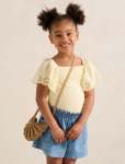 Pippa Girls Flutter Sleeve Top - 10-12 Yrs Macaroon Yellow