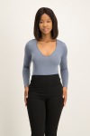 Gigi V-neck Bodysuit - Flintstone - S