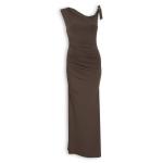 Chocolate Brown Slinky Tie Dress