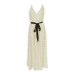 Ecru Polka Dot Twist Maxi Dress