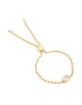 Goldair Gold Ball & Cubic Zirconia Oval Toggle Chain Bracelet