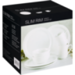 White Slim Rim Dinner Set 12 Piece