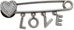Love Safety Pin Jibbitz - Multi Osfa