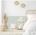 Scalloped Panel Wall Sticker- Sage Green
