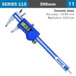 Dig. Caliper 200 Mm 0.02 Mm Acc. Ceram. Jaws S steel 0.01 Mm Res. AC115 008 11