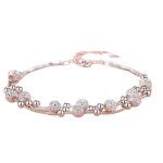 925 Sterling Silver Plated Bracelet -vintage Luxury Adjustable Bead Design