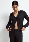 Rib-knit Cardigan - Black