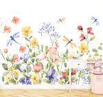 Wild Flowers Wallpaper - 1.2M Wide X 3M High Non-adhesive Requires Wallpaper Glue