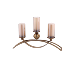 43 X 7X 27 Cm Golden Arch Triple Candle Holder 1076_1
