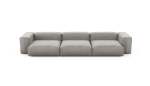 Three Module Sofa - Velvet - Light Grey - 377CM X 136CM