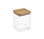 Acrylic Storage Squ Bamboo Lid 1LT