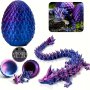 1pc Articulated 3D Printed Dragon With Egg Plastic Collectible With Moving Joints Gothic Home And Aquarium Decor Creative Gift Idea