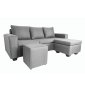 Clif Corner Couch With Foot Stool-grey