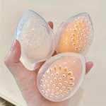 1 2PCS Protective Makeup Sponge Travel Case - Breathable Beauty Blender Holder Clear Storage Box - Travel Accessories