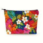 Colorful Flower Cosmetic Bag Makeup Bags Cute Travel Bag Birthday Gifts Friend Gifts For Women Travel Essential Lightweight Make