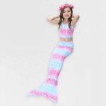 3 Piece Kids Pastel Pink And Blue Mermaid Bikini JP85 - 150