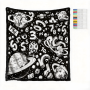 Diy Coloring Flannel Blanket 100% Polyester With 25 Color Pens-abstract