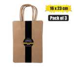 Gift-bag Craft Ppr 3 Pack Med 16X23CM