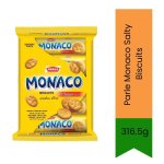 Monaco Salty Biscuits 316.50G Pack Of 5 - Classic Crispy & Light Salted Snack Crackers For Tea Time & Toppings Delivers