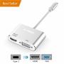 USB C To Hdmi/vga Adapter Monodeal 2 In 1 USB 3.1 Type C To Vga/hdmi Adapter 4K Uhd Support HDMI Vga Simultaneously Male To