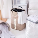 Large Laundry Basket With Aluminum Handle - Khaki